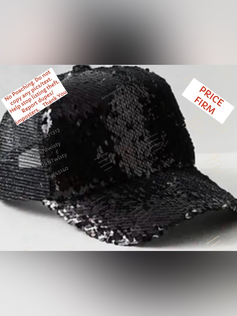 Free People Be The Difference Black Sequin Trucker Baseball Cap Hat OS NWOT $38